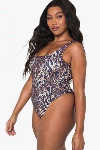 Costume intero - Blu scuro e beige