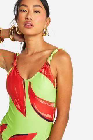 Costume intero - Verde chiaro e rosso