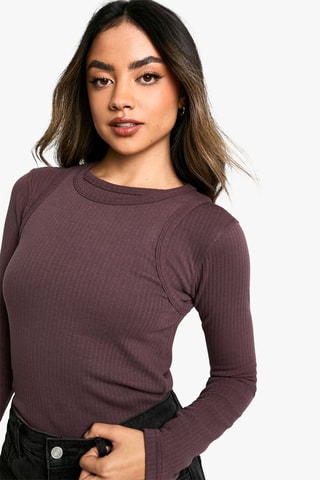 Maglia effetto trompe-l’œil - Bordeaux