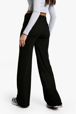 Pantaloni wide legs a vita alta - Nero