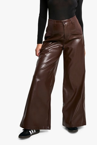 Pantaloni wide legs premaman - Marrone scuro