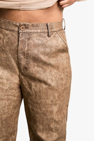 Pantaloni wide legs - Marrone melange