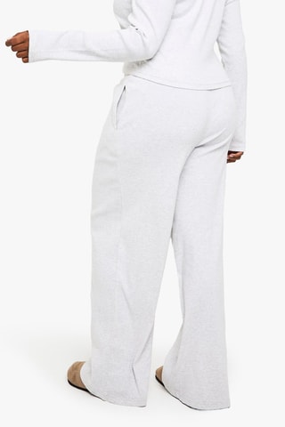 Pantaloni wide legs - Grigio chiaro melange