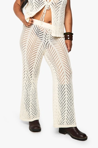 Pantaloni wide legs  - Ecrù