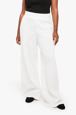 Pantaloni a vita alta - Ecrù