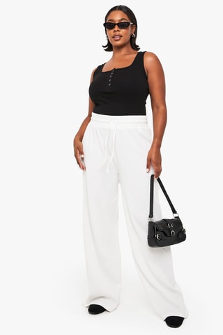 Pantaloni a vita alta - Ecrù