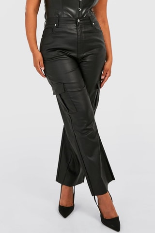 Pantaloni cargo a vita alta - Nero