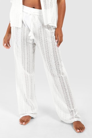 Pantaloni a vita alta - Ecrù