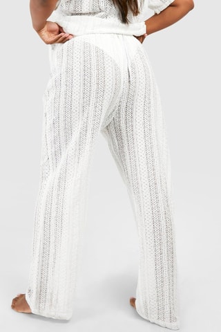 Pantaloni a vita alta - Ecrù