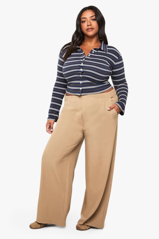 Pantalon wide legs - Marron