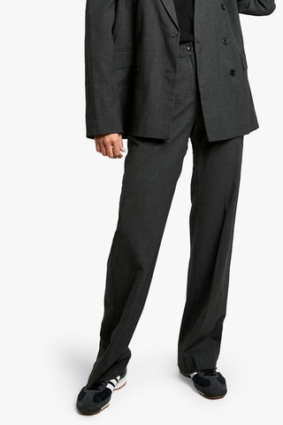 Pantaloni straight a vita alta - Antracite