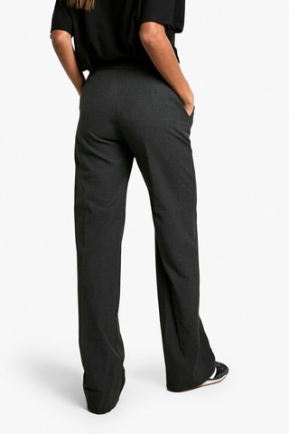 Pantaloni straight a vita alta - Antracite