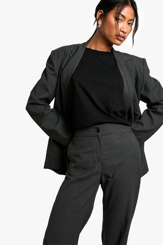 Pantaloni straight a vita alta - Antracite