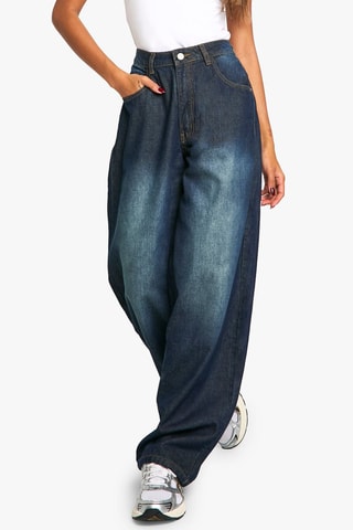 Jeans boyfriend a vita alta - Navy