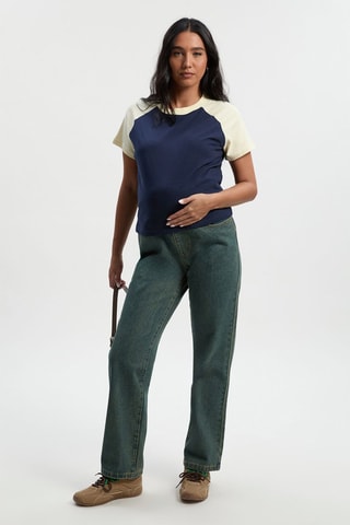 Jeans mom premaman - Blu