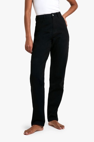 Jeans straight a vita alta - Nero