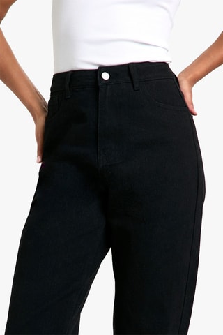 Jeans straight a vita alta - Nero