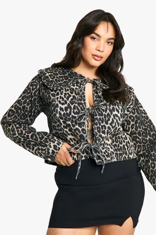 Giacca in jeans - Nero e beige