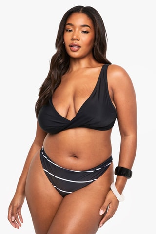 Slip bikini a vita alta - Nero