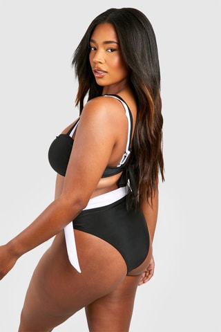 Slip bikini a vita alta - Nero