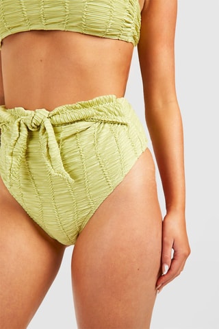 Slip bikini a vita alta - Lime