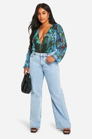 Top - Celeste e verde