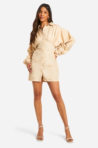 Abito a camicia - Beige