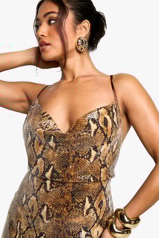 Abito lungo - Marrone e nero