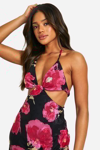 Abito lungo - Nero e fucsia