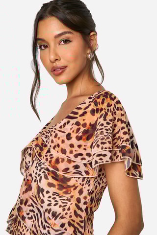 Abito con volant - Marrone