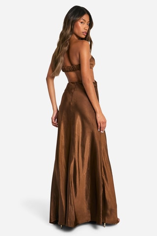 Abito bustier - Marrone 