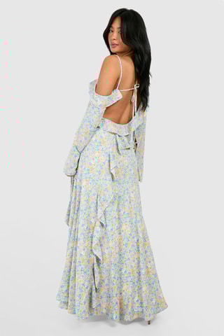 Abito con volant - Celeste