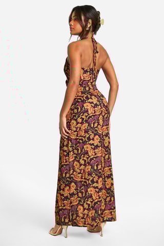 Abito lungo - Arancione e nero