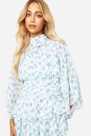 Abito con volant - Celeste