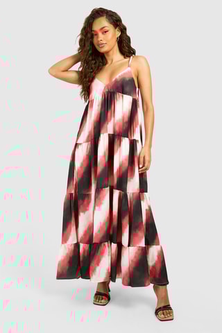 Abito lungo - Fucsia e nero
