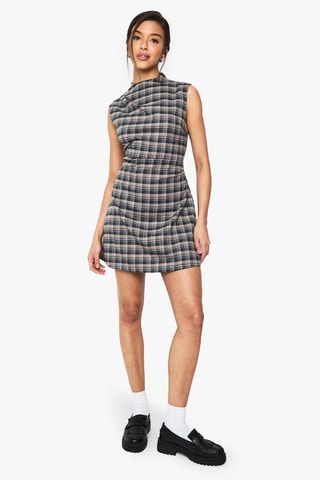 Abito a trapezio - Nero e kaki