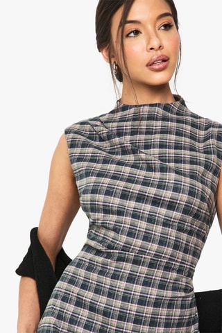 Abito a trapezio - Nero e kaki