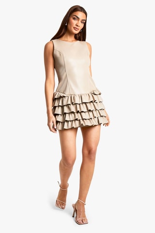 Abito con volant - Beige