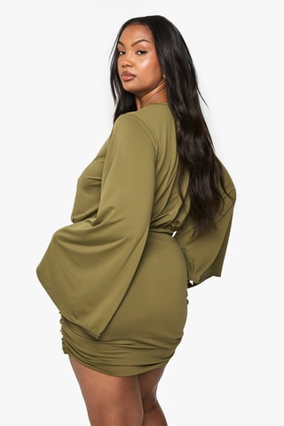 Abito drappeggiato - Verde oliva