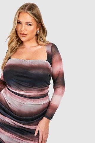 Abito drappeggiato dip and dye - Viola e nero