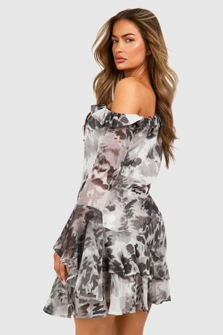 Abito con volant - Nero e bianco