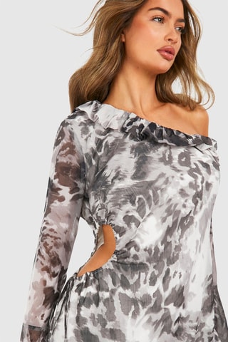 Abito con volant - Nero e bianco