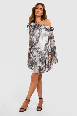 Abito con volant - Nero e bianco