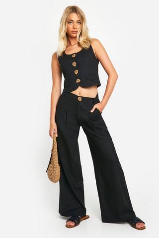 Gilet da completo in lino - Nero