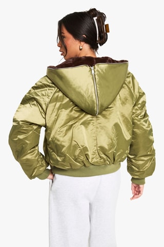 Bomber con cappuccio - Verde oliva