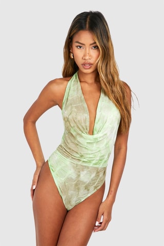 Body drappeggiato - Verde oliva