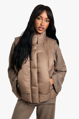 Piumino senza maniche - Marrone
