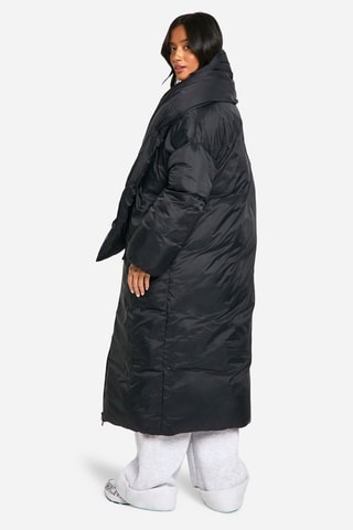 Lange Gewatteerde Jas - Zwart