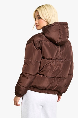 Piumino con cappuccio - Marrone