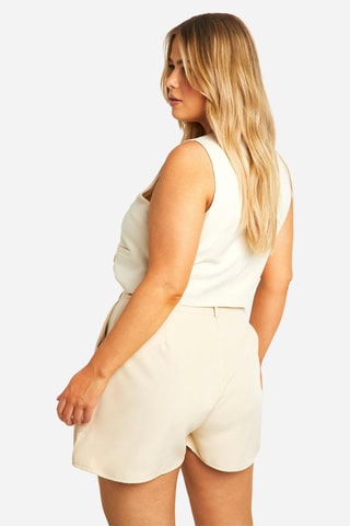 Shorts a vita alta - Beige